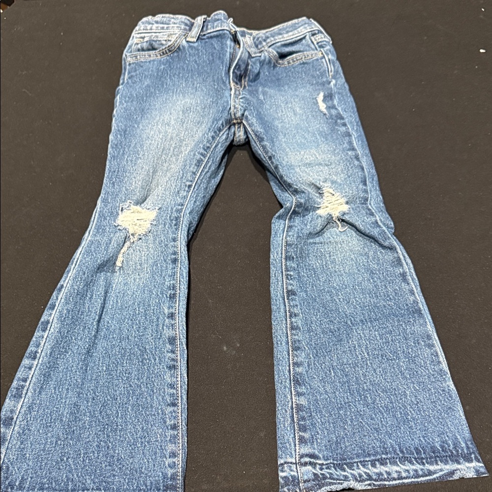 Old Navy Blue Distressed Flare Jeans